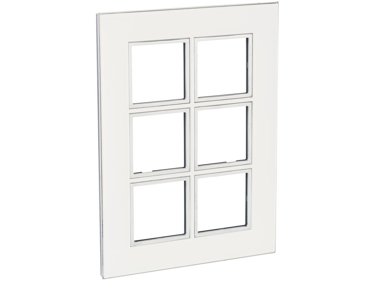 Abdeckrahmen ATO 2×3 Modul Glas-weiss, mit Zierrahmen