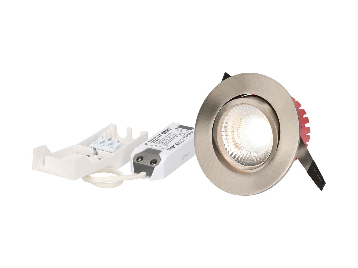 EB-LED-Spot maxLUCE SOLVO 8W 230V DIM 750lm 930 Loch-Ø80mm 38° IP44 nickel