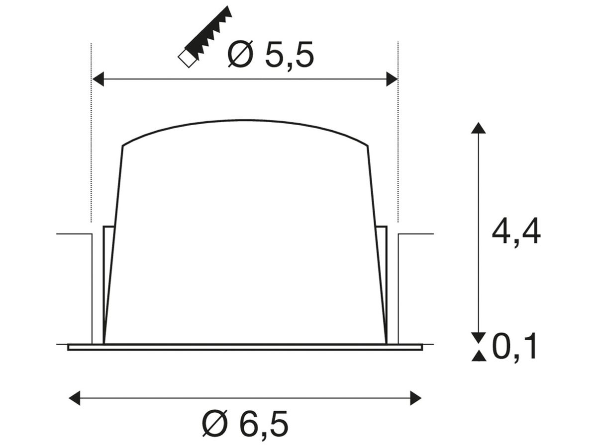 EB-LED-Deckenleuchte SLV NUMINOS XS 6.9W 950lm 3000K MB DALI DIM Ø65×45mm sz
