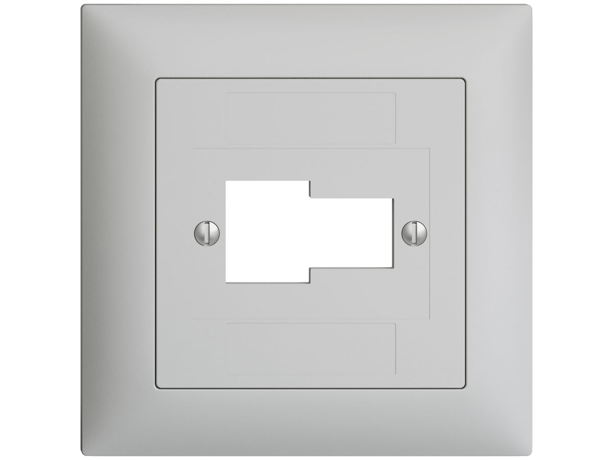 Frontset EDIZIOdue hellgrau 88×88mm 1×TT 1×RJ45
