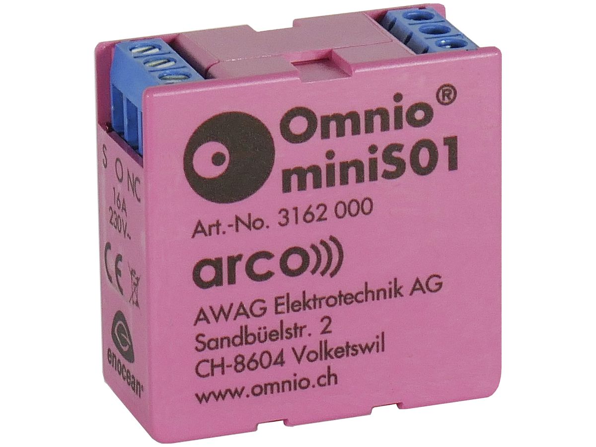 EB-RF-Schaltaktor Omnio miniS01, 1-Kanal 16A/230VAC, EnOcean