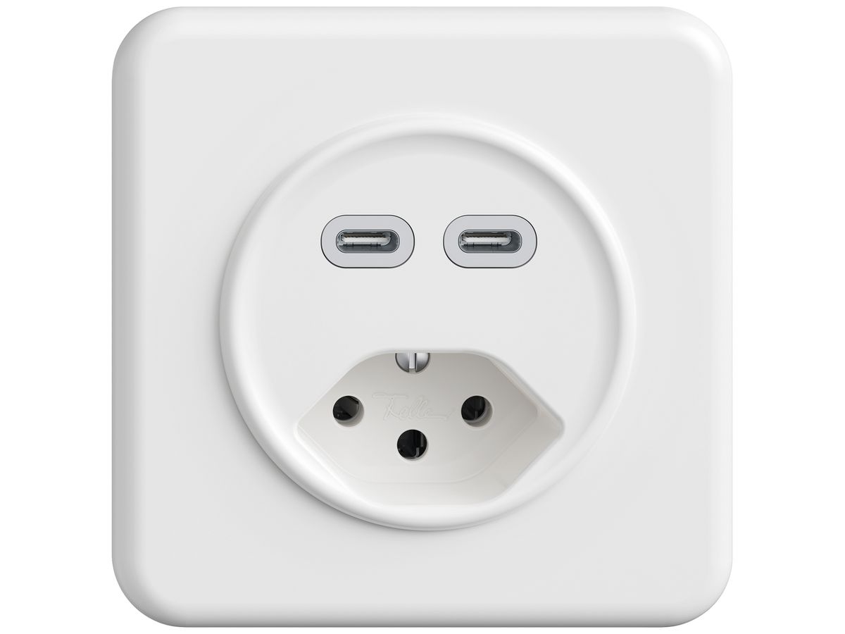 UP-USB-Ladesteckdose STANDARDdue SNAPFIX® USB C+C/T13 3A 230V AC ws
