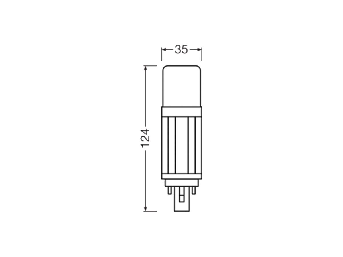 LED-Lampe LEDVANCE DULUX D18 G24d 7.5W 950lm 6500K mattiert 124mm