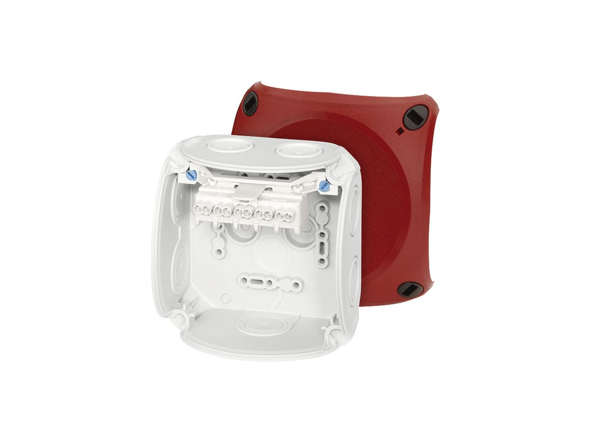AP-Abzweigdose Hensel DK 0402 Klemme 5×2.5mm², grau Deckel rot