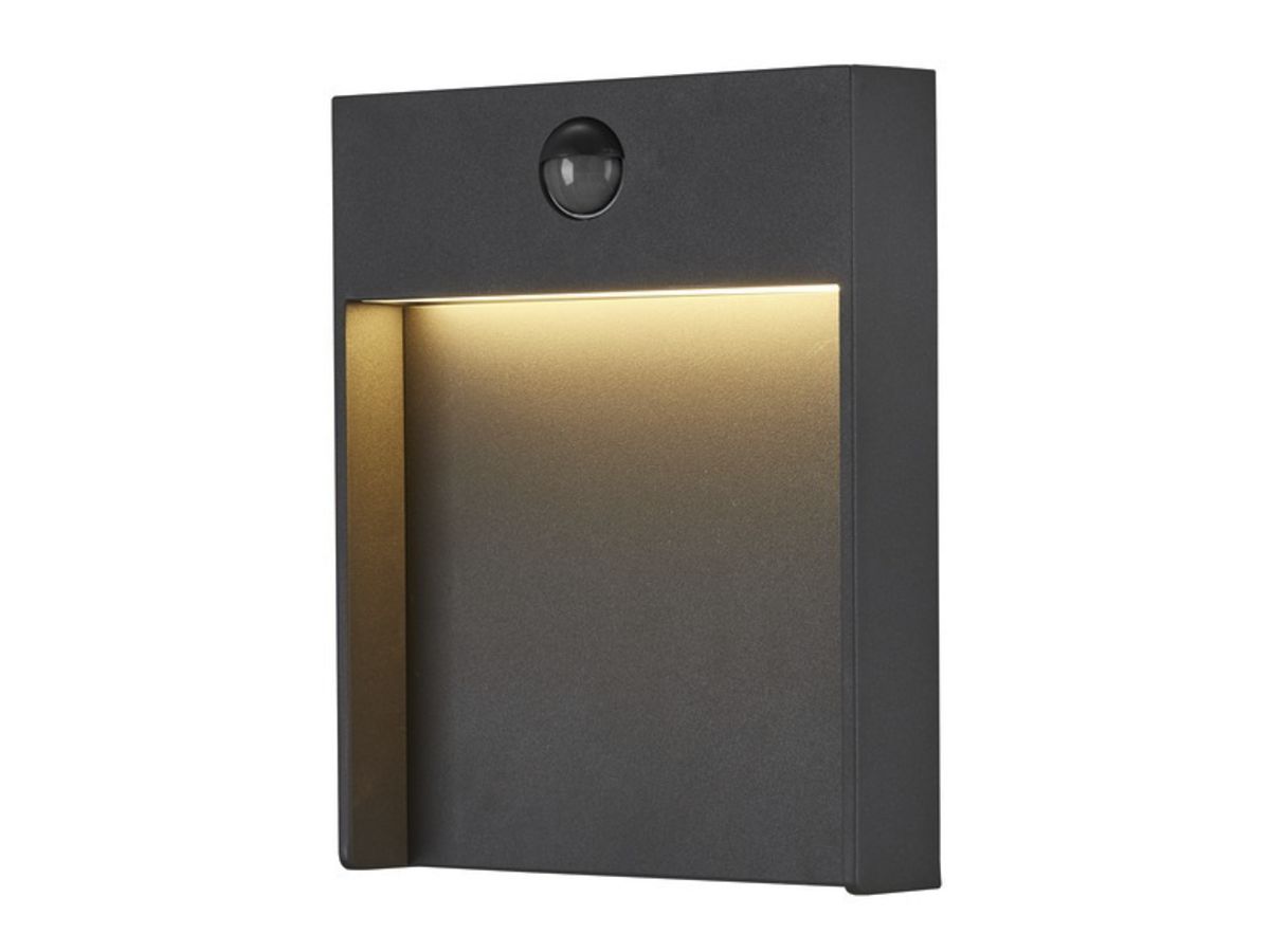 LED-Wandleuchte SLV FLATT SENSOR 16W 3000K 600lm IP54 anthrazit