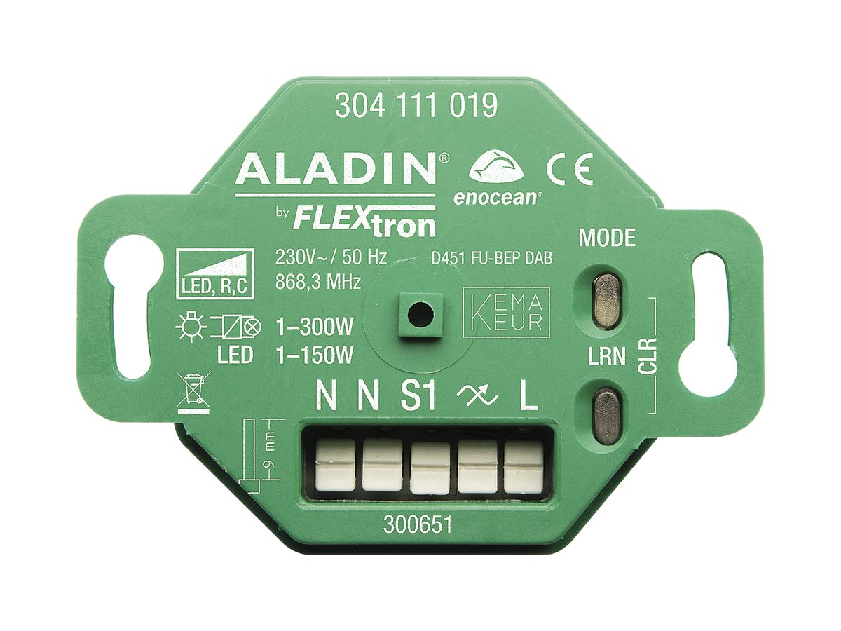EB-RF-Dimmaktor ALADIN, EnOcean, 230V, 1…300W (LED 1…150W)