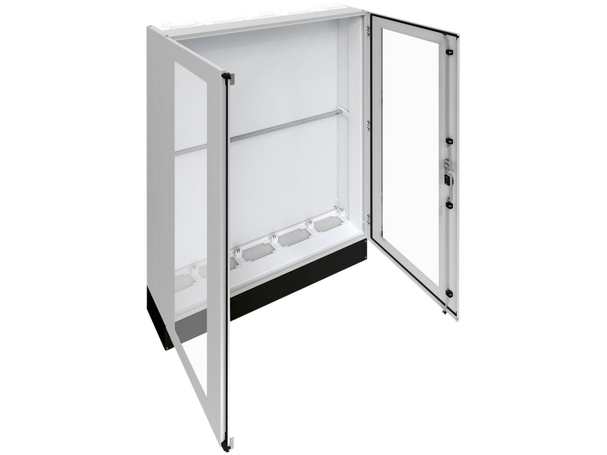 Schrank Hager univers SKII 1850×1300×275mm mit Sockel 200mm+Tür transparent IP55