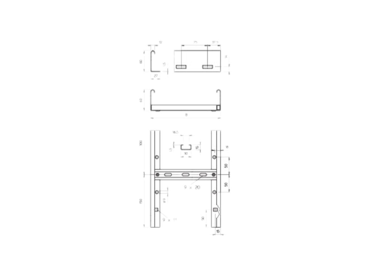 Kabelpritsche Bettermann LG 60×200×6000mm VA 1.4301