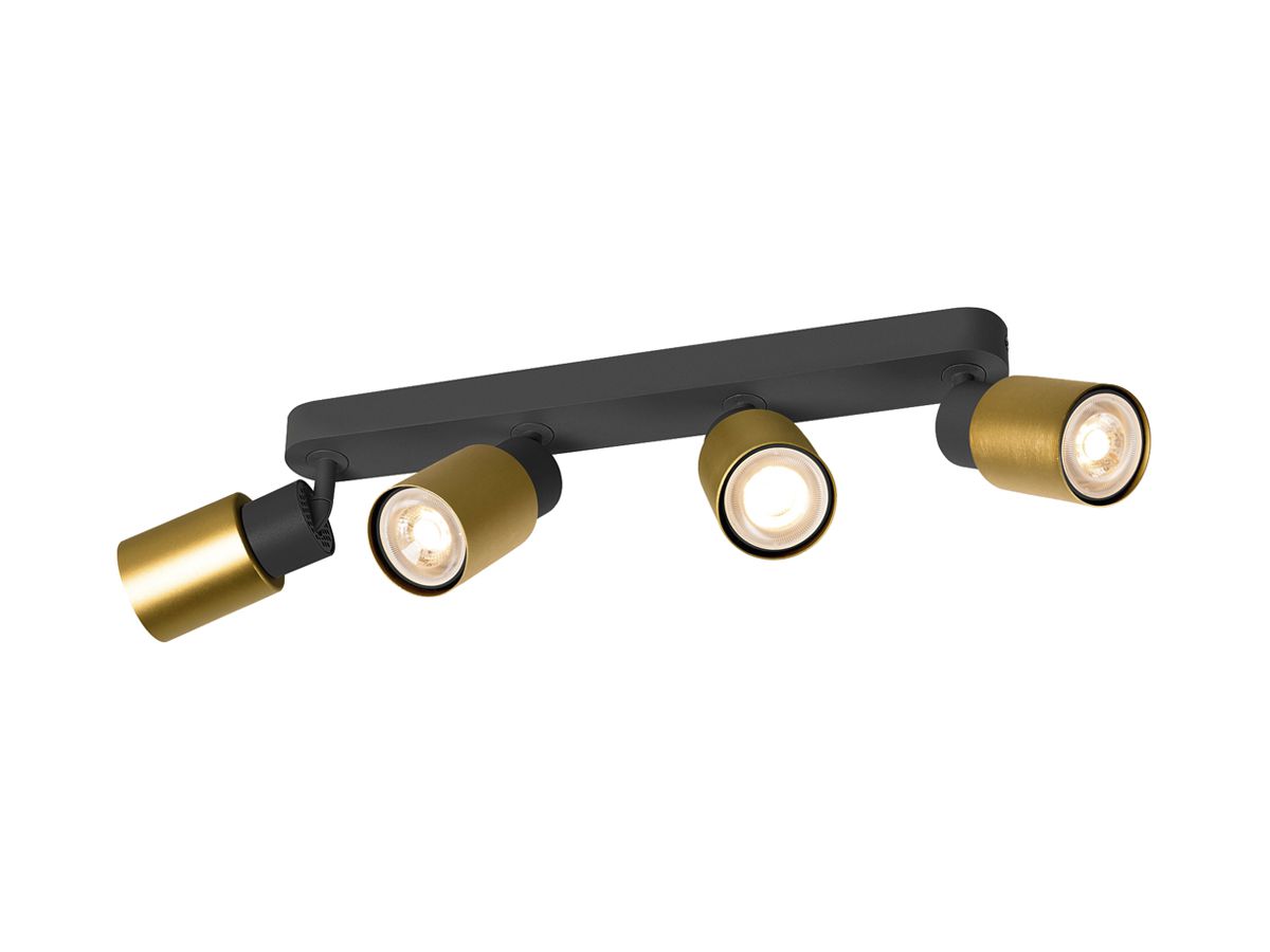 Spot SLV PURI 2.0 Tube CW GU10 4×6W DIM 365×42×138mm schwarz/gold
