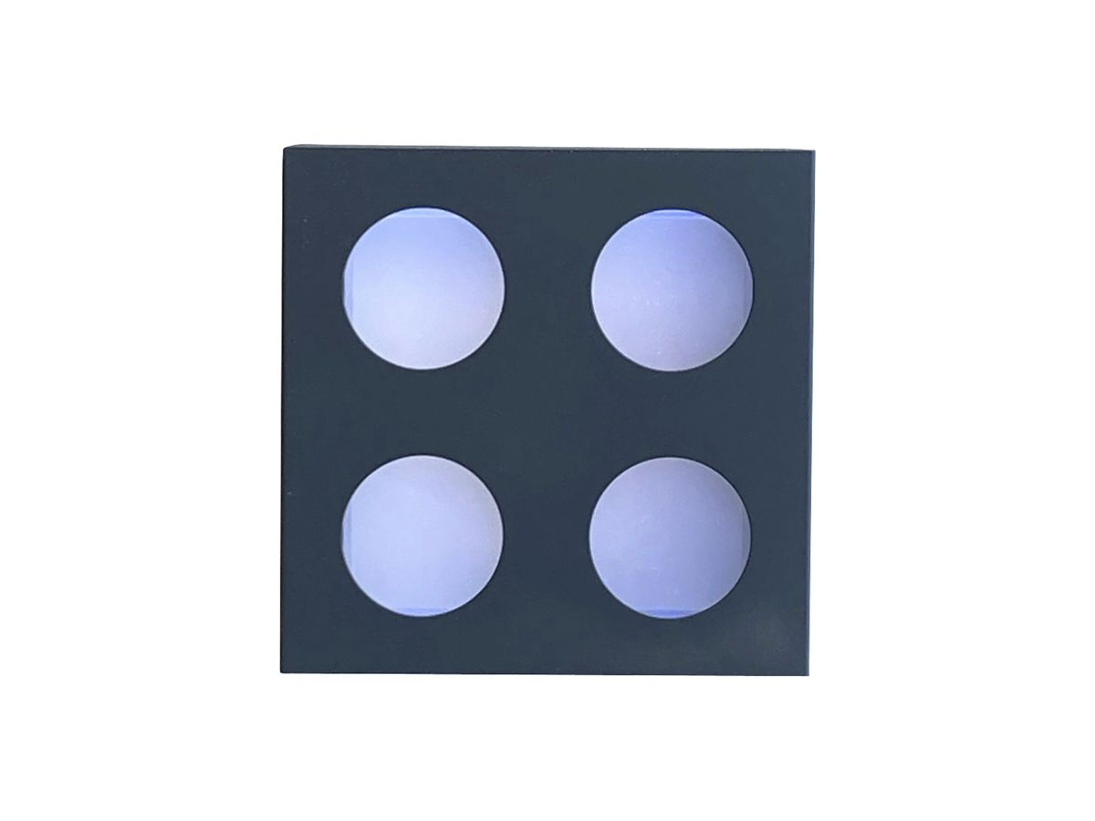 LED-Wandleuchte Z-Licht Cube O 4.5W 500lm 3000K IP65 115×115mm anthrazit