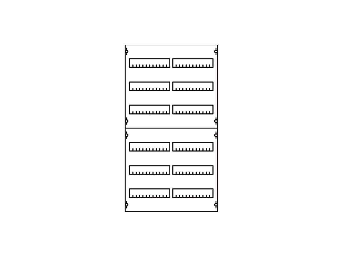 REG-Ausbaumodul ABB 2V23A, für Kleinverteiler CombiLine 2-Feld 6-reihig 144TE