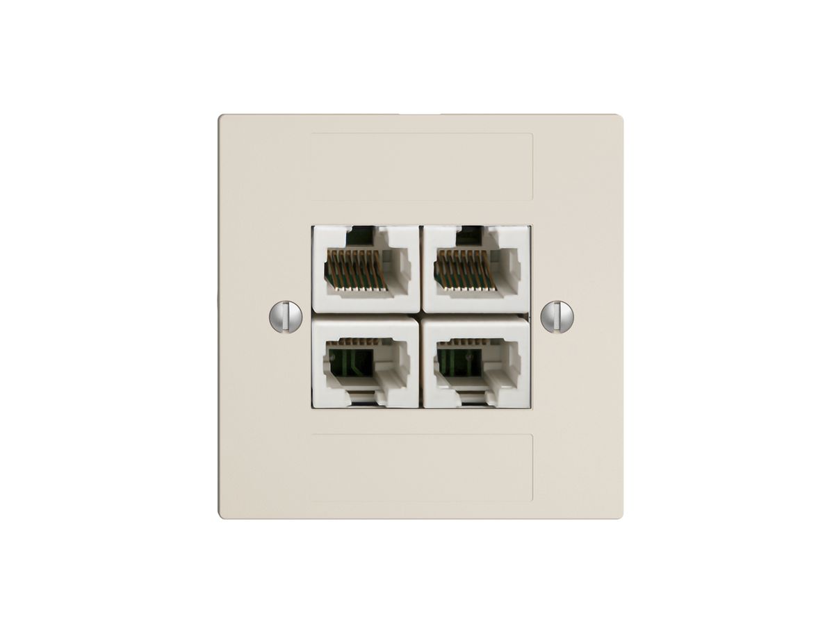 UP-Dose 4×RJ45/u 4P getr. EDIZIOdue crema, ITplus