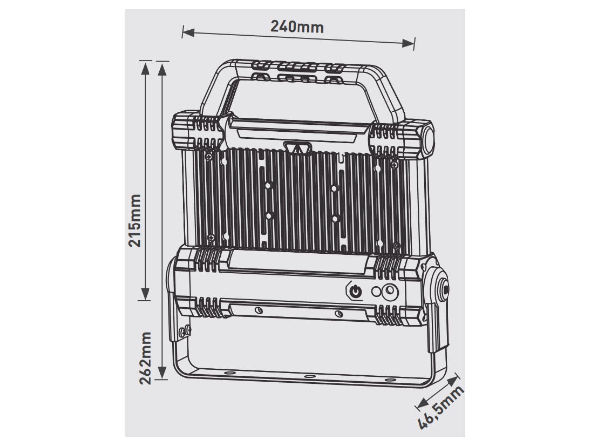 LED-Akku Strahler 30W sz/gn 2500lm - 6500K, IP54, 6600mAH, 7,4V