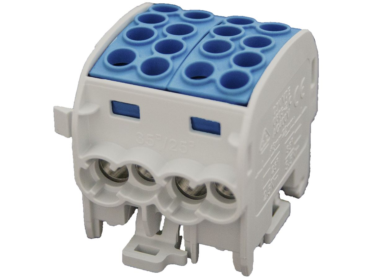 Verteilerblock Typ C 4×35/4×25mm² 125A Alu-CU blau