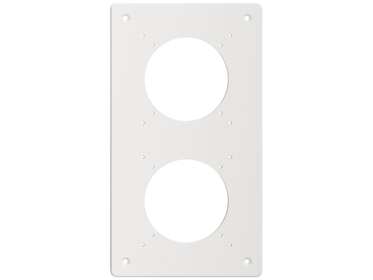 Montageplatte Feller NEVO SNAPFIX® 2×1 Ø69mm 125×225mm weiss