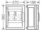 Zählergehäuse leer mit Tür 270×360×186mm ENYSTAR