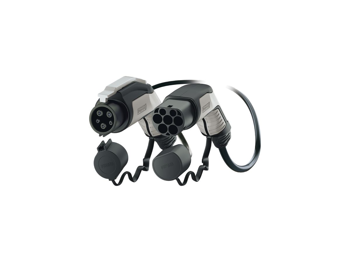 AC-Ladekabel E-Mobility PX Mode3 T1+T2 20A 1L 5m 5kW 250V schwarz/grau