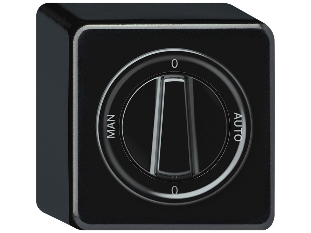 AP-Drehschalter origin Umschalter 2/1L 16A 250V 0-AUTO-0-MAN 88×88×54mm schwarz