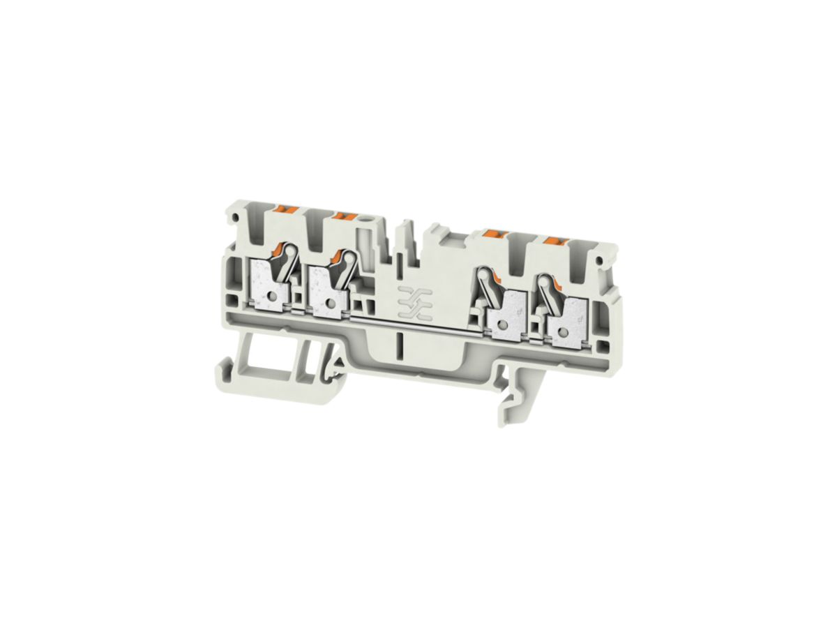 Durchgangs-Reihenklemme Weidmüller A4C PUSH IN 2.5mm² 4 Anschlüsse TS35 grau