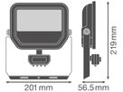 LED-Strahler LEDVANCE FLOODLIGHT50 PIR SEN 41W 5500lm 830 IP65 100° 201×57 sz