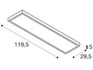 LED-Deckenleuchte SLV PANEL CL 45W 3400lm 4000K 90° UGR<19 1200×300mm silber