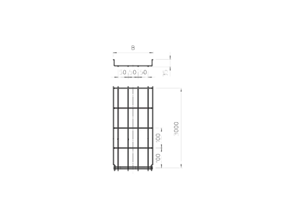 Gitterrinne Bettermann GRM 35×50×3000mm A2