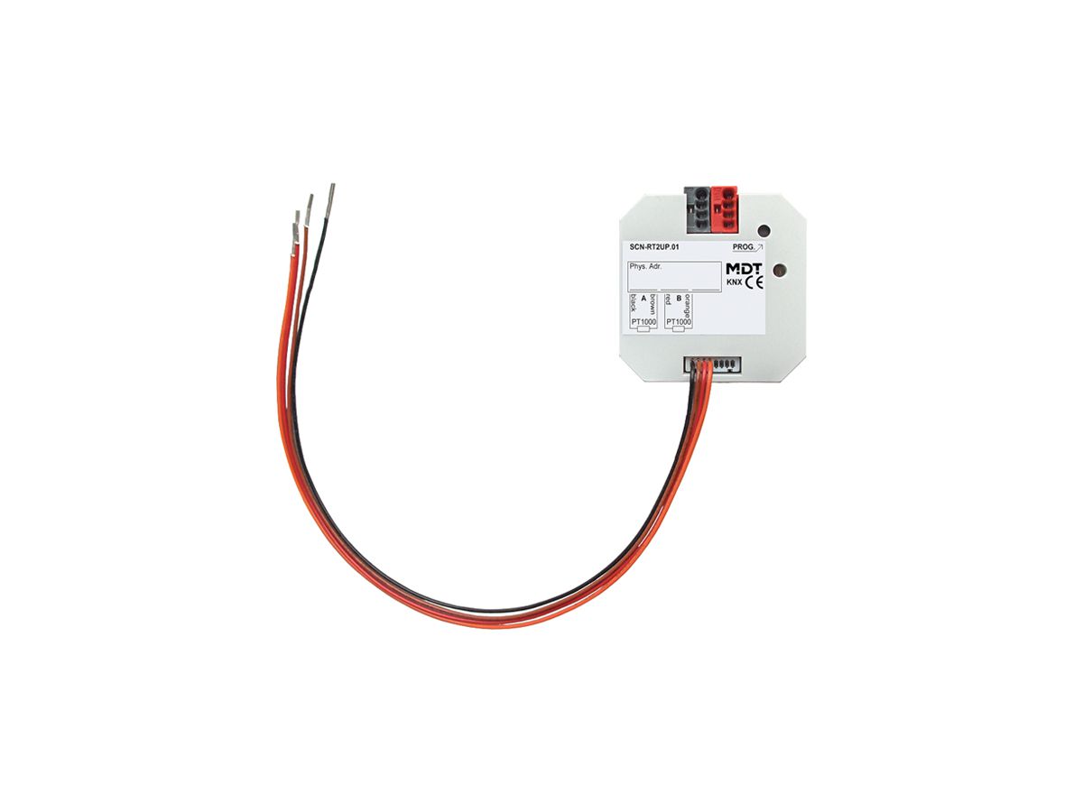 EB-Raumtemperaturregler KNX MDT SCN-RT2UP.01 2-Kan für Pt1000 weiss