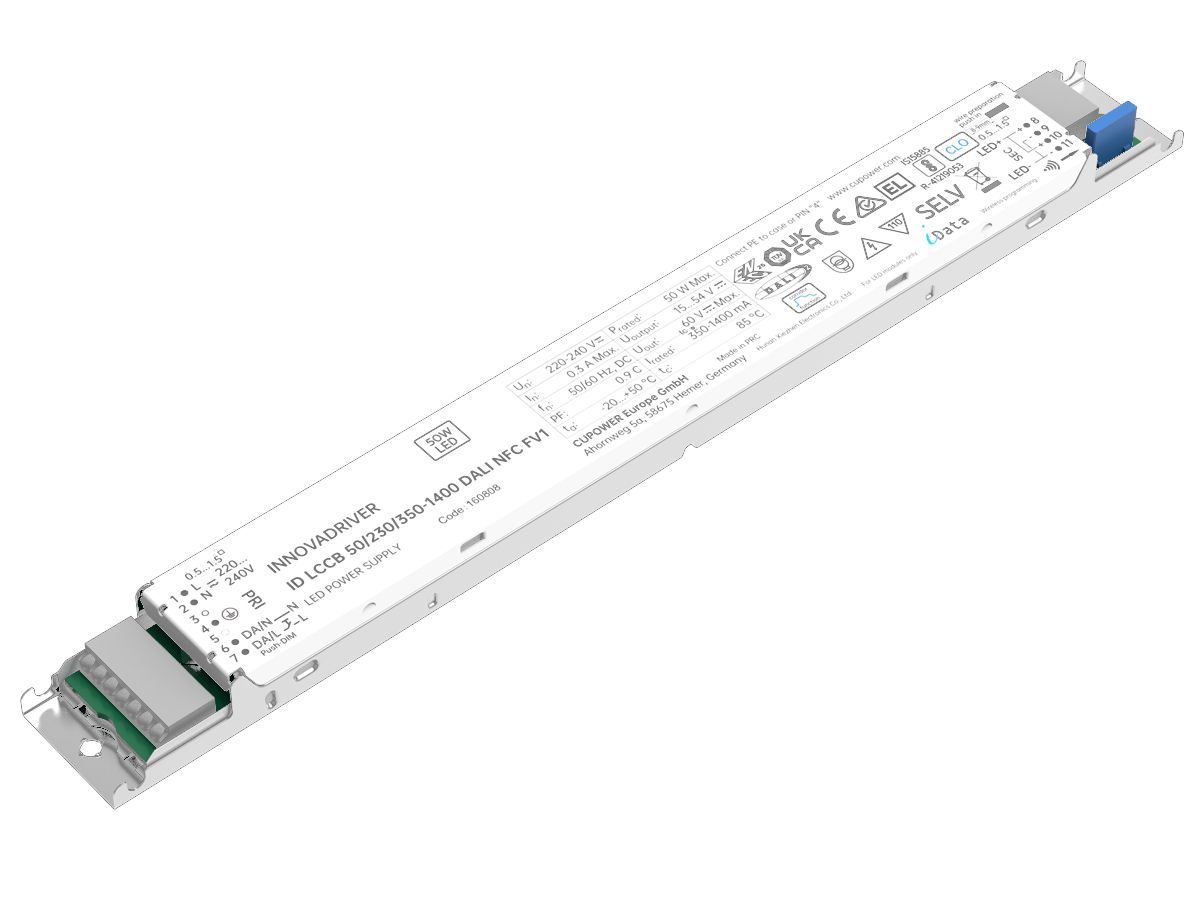 LED-Betriebsgerät CUP 50W 350-1400mA - NFC, Dali2, Push-DIM