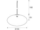 Pendelleuchte SLV MAGICO 55 E27 1×10W DIM Ø550mm schwarz/gold