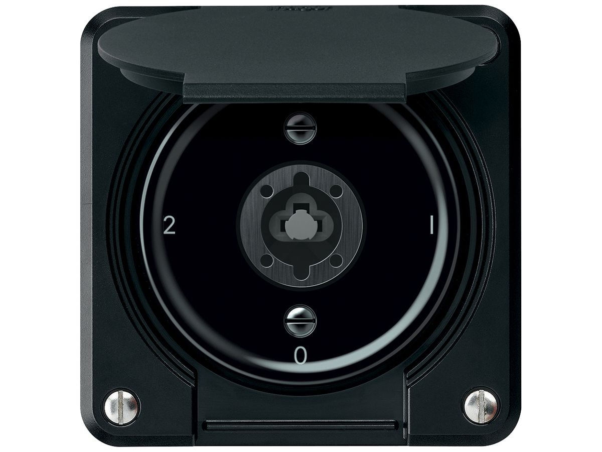 Schlüsselschalter robusto Umschalter 16A 250V 86×86mm schwarz