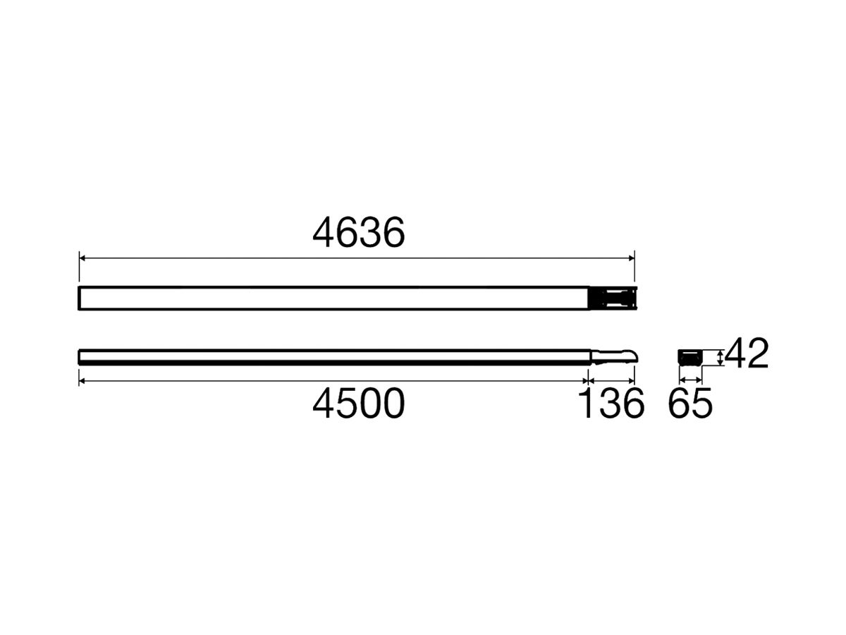 Tragschiene SLV Easylight BC Aluminium 5×2.5mm² 4500mm weiss