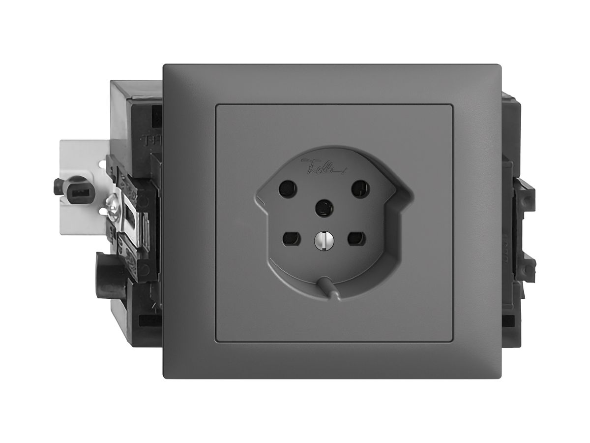 EB-Steckdose EDIZIOdue T15 dunkelgrau 49…69mm
