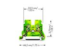 Durchgangsklemme WAGO 2L 4mm² grün/gelb