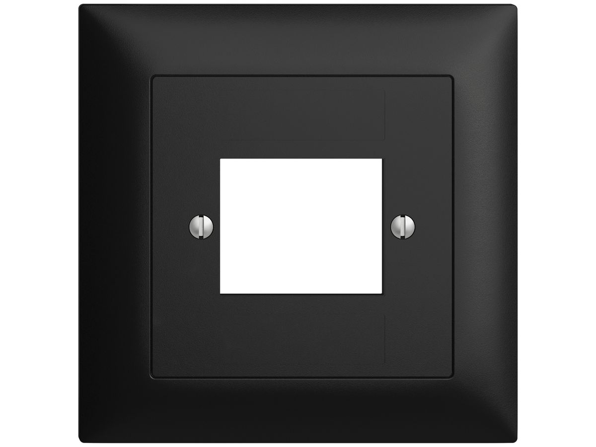 Frontset EDIZIOdue schwarz 88×88mm 4×RJ45