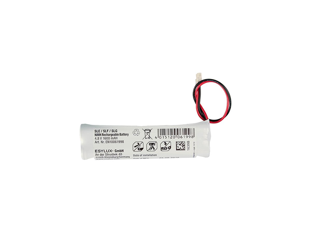 Akku ESYLUX für SLE/SLF NiMH, 4.8V/1600mAh, 100×30×13mm