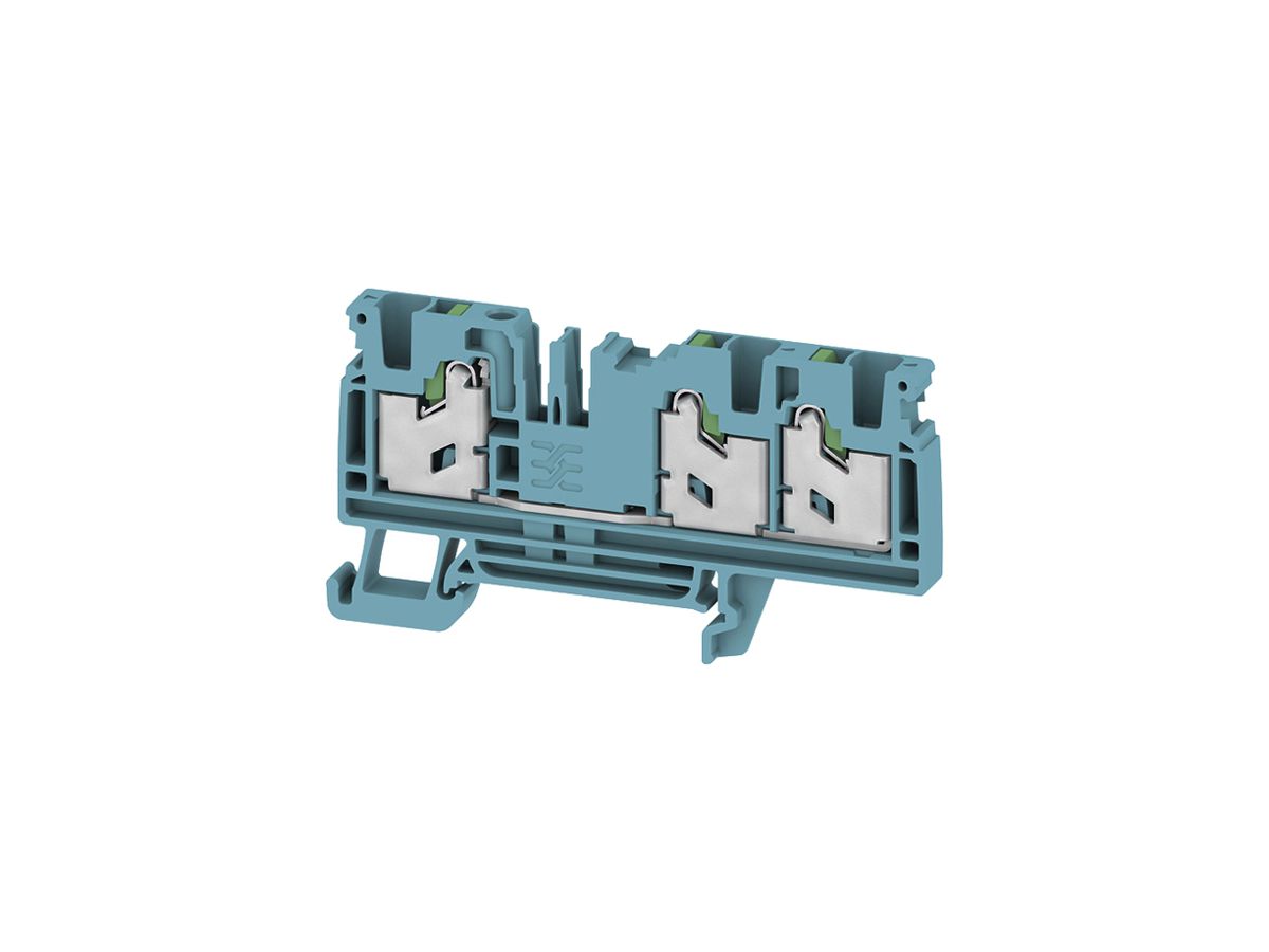 Durchgangs-Reihenklemme WM S3C 4 BL 4mm² 32A 1000V SNAP IN 3×1 TH35 blau