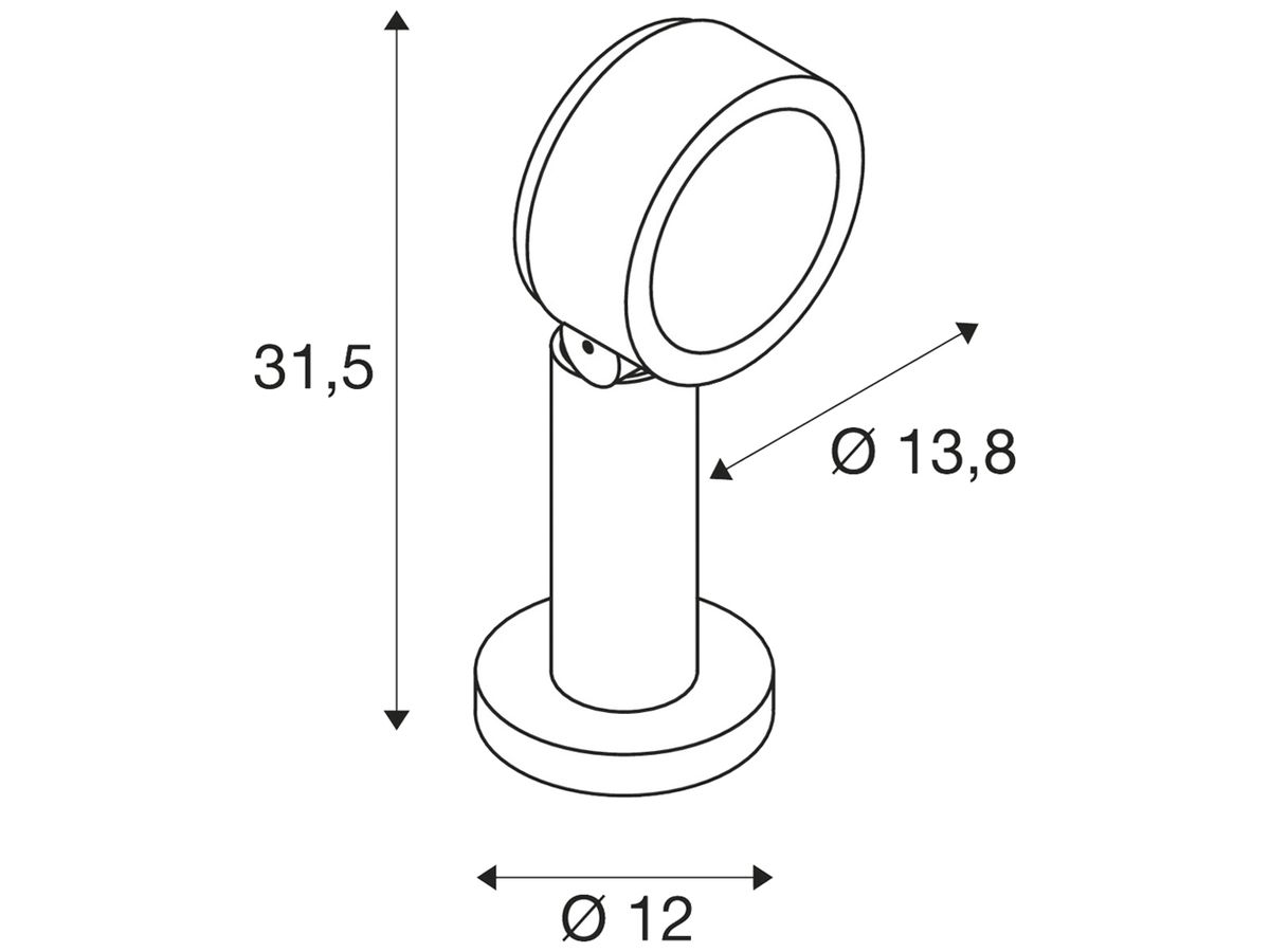 LED-Pollerleuchte SLV ESKINA POLE 30 14.5W 3000/4000K 1000lm IP65 anthrazit