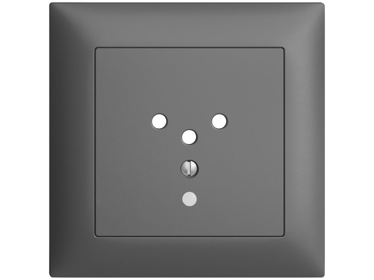 UP-Frontset EDIZIOdue T12 dunkelgrau 88×88mm mit Linse für Steckdose