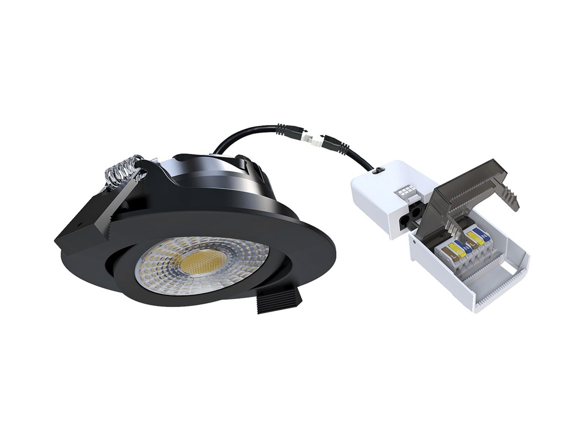 LED-Downlight DOTLUX CIRCLEmini-flat 6W 760lm 2700…4000K IP20/IP54 DIM schwarz