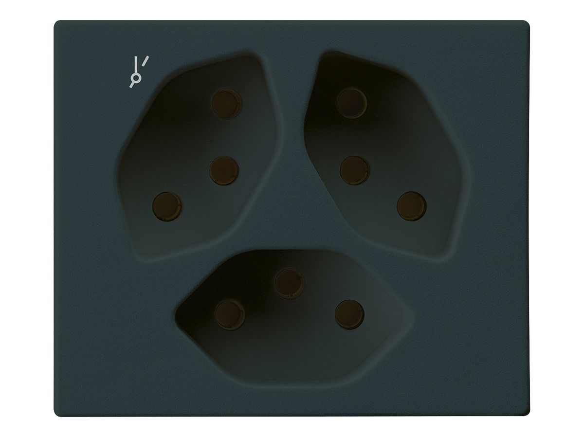 FLF-Steckdose Hager 3×Typ 13 1×S D schwarz