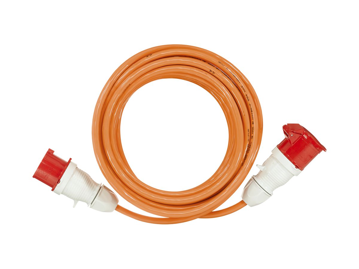 CEE-Verlängerungskabel Demelectric G-PUR 5×16mm² CEE/CEE 63A IP44 orange 25m
