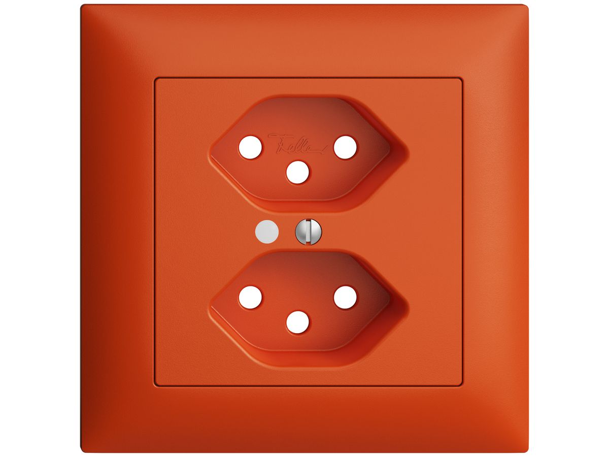 UP-Frontset EDIZIOdue orange 88×88mm 2×T13 mit Linse
