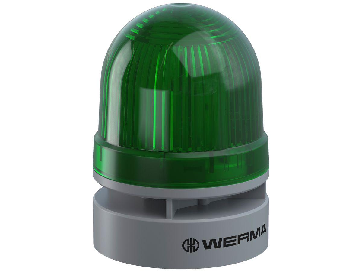 Blitz- und Dauerleuchte WERMA Mini TwinLIGHT Combi, 12VAC/DC, grün