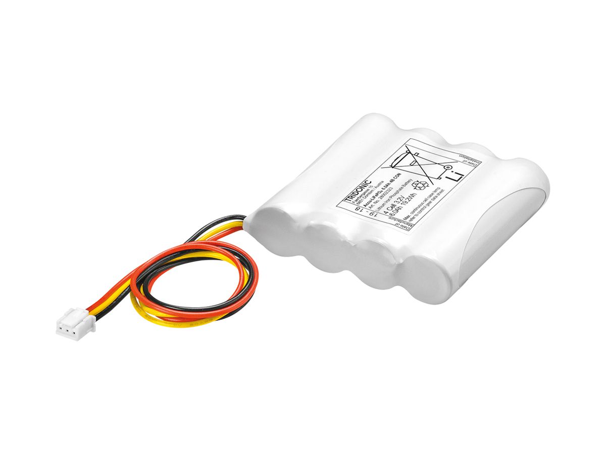 Hochtemperatur-Akku Tridonic LiFePO4 3B, 4.5Ah, mit Flachstecker