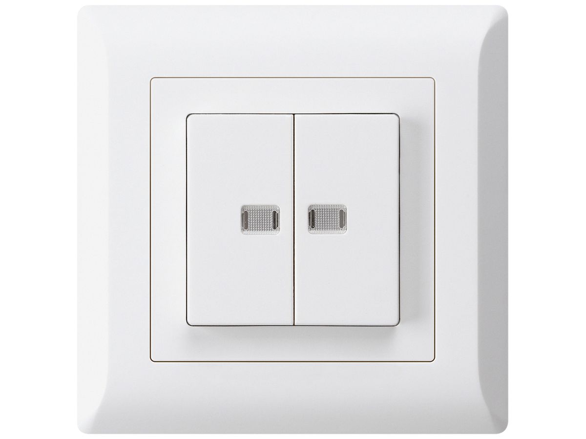 UP-Leuchtdruckschalter kallysto.line 1/3+3/1 mit 2 Linsen weiss