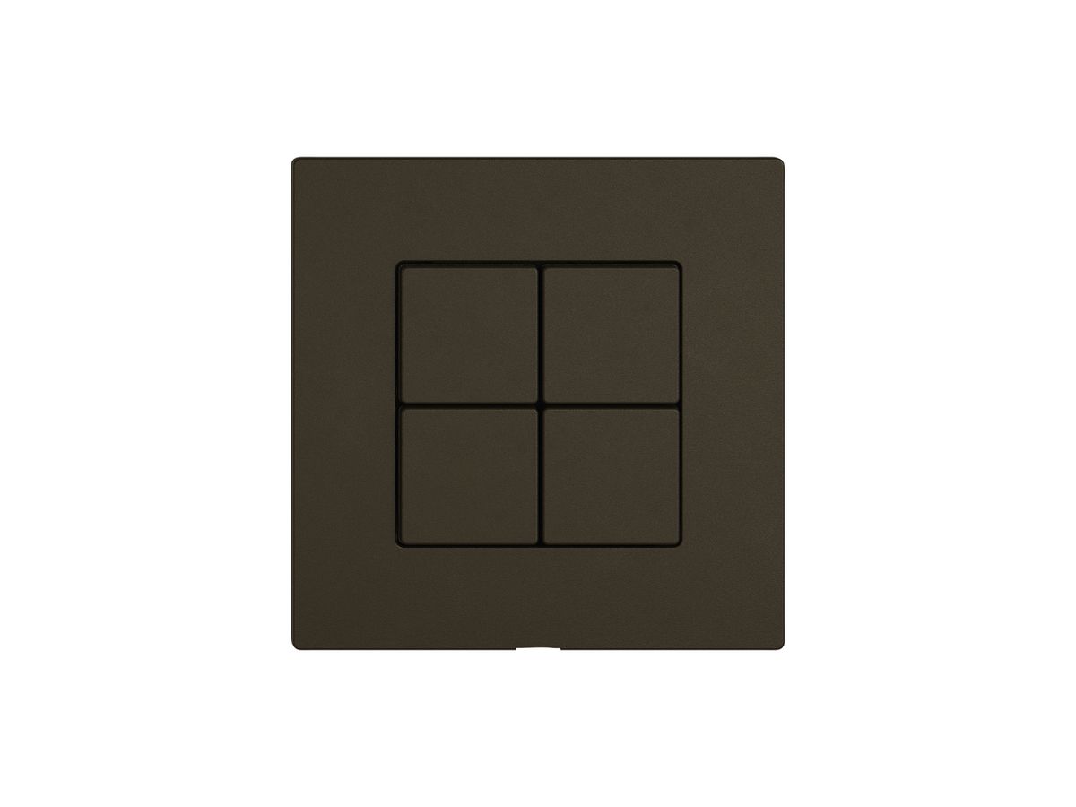 Abdeckset EDIZIO.liv KNX/Wiser SNAPFIX® Schalter/Taster f.4 Tasten umbra