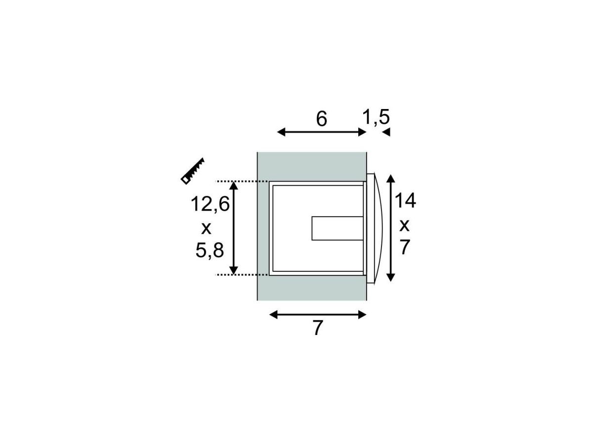 EB-LED-Wandleuchte SLV DOWNUNDER OUT M, 0.96W 155lm 3000K IP55 weiss