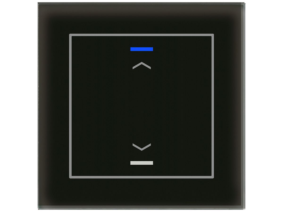 UP-Taster KNX RGBW MDT BE-GTL10S.A1S 1T/2B Glas schwarz "Jalousie"