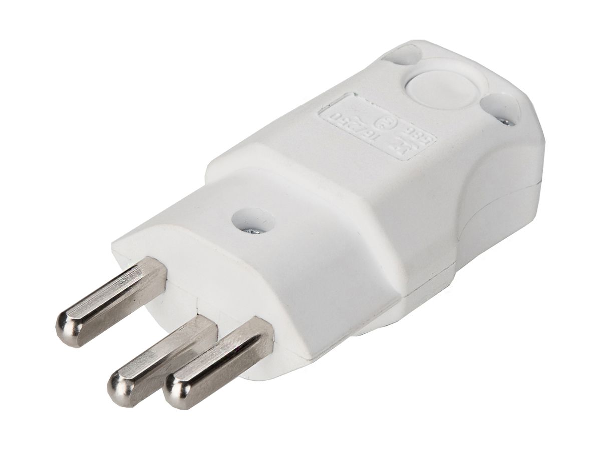 Stecker ELBRO T23 weiss 16A 250V mit 3 Kabeleinführungen