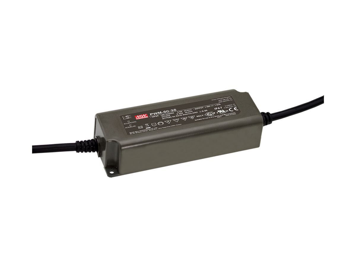 LED-Konverter MEAN WELL PWM-60-24, 60W, 24VDC, 2.5A, dimmbar